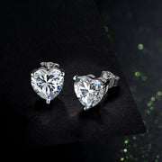 Heart Moissanite Diamond Earrings 925 Sterling Silver.