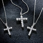 VVS1 3.5MM Round Cut Cross Pendant Necklace | S925.