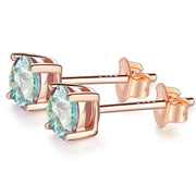 1CT VVS1 Plated Moissanite Stud Earrings | 18K Rose Gold.