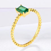 VVS1 6x4mm Emerald Gemstone Promise Ring.