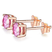 1CT VVS1 Plated Moissanite Stud Earrings | 18K Rose Gold.