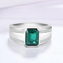 VVS1 Lab Grown Emerald Gemstone Ring | 925 Sterling Silver.