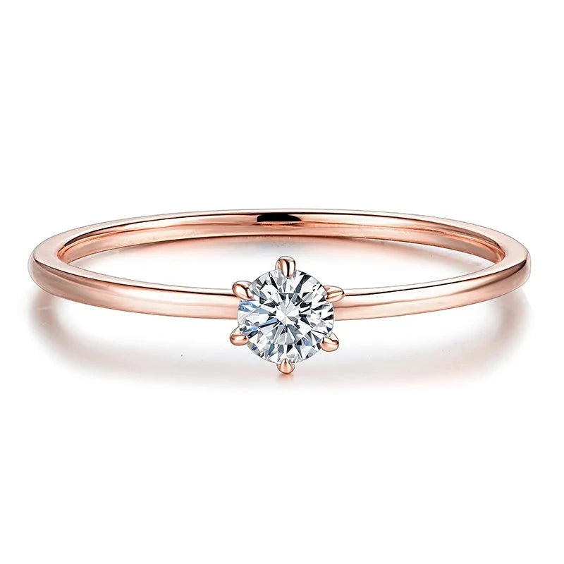 0.2CT 18K White Gold Plated Moissanite Promise Ring.