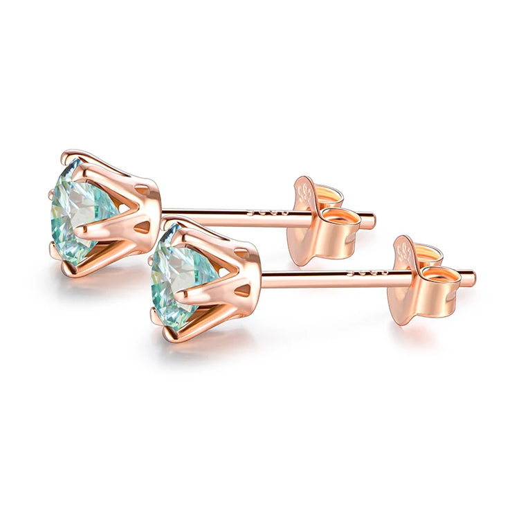 1 CT VVS1 D Color Colored Stud Earrings | S925.