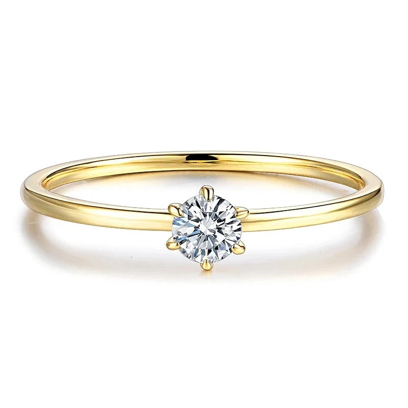 0.2CT 18K White Gold Plated Moissanite Promise Ring.