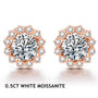 VVS1 D Color Round Cut Stud Earrings | S925 18K Rose Gold Plated.