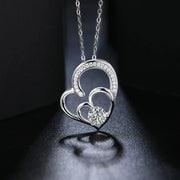 6MM Heart Shaped Moissanite Pendant Necklace | Round Cut.