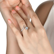1CT VVS1 D Color Moissanite Adjustable Ring.