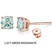 1CT VVS1 Plated Moissanite Stud Earrings | 18K Rose Gold.