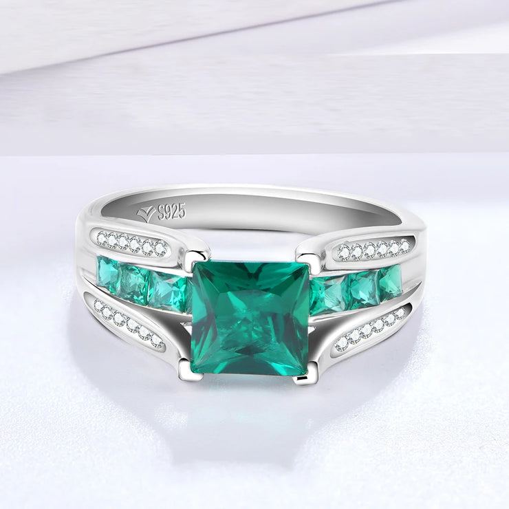 Emerald Cut Emerald Created Moissanite Gemstone.