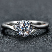 18K Rose Gold Plated Moissanite Promise Ring |S925.