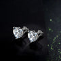 Heart Moissanite Diamond Earrings 925 Sterling Silver.