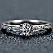 0.5CT Round Brilliant Cut Moissanite Promise Ring.