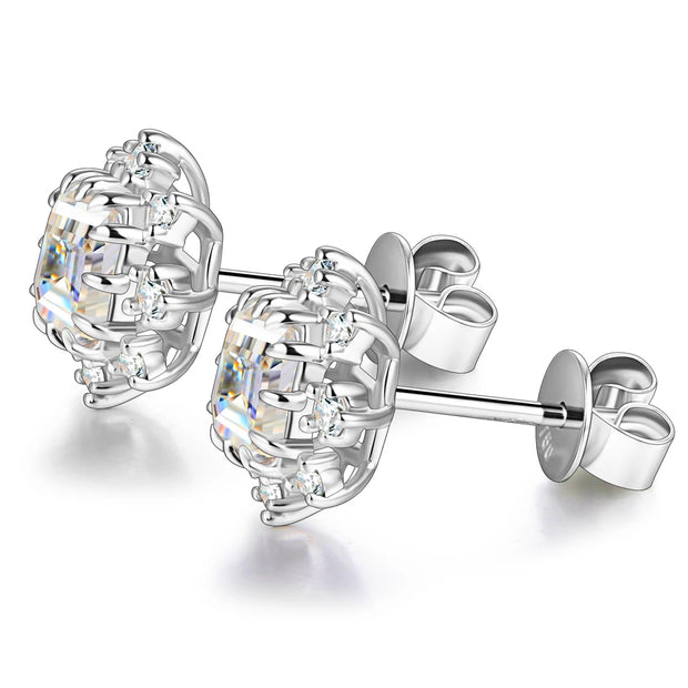 VVS1 D Color Multi-stone Moissanite Ear Studs | S925.