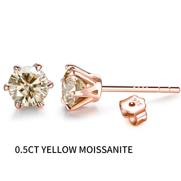 1 CT VVS1 D Color Colored Stud Earrings | S925.