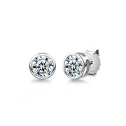 1CT/2CT VVS1 D Color Moissanite Stud Earrings | Round Cut.