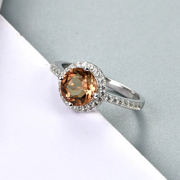 2.3 CT Round Cut Created Diaspore Ring.