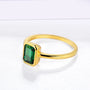 18K Gold Plated Emerald Ring | S925.