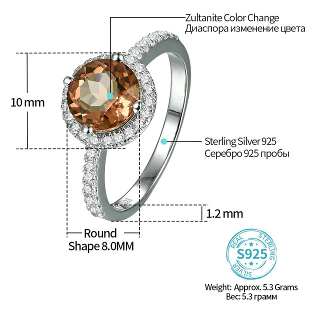 2.3 CT Round Cut Created Diaspore Ring.