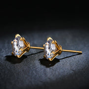 VVS1 D Color 0.5-1 Carat Moissanite Stud Earrings | 18K Gold Plated.