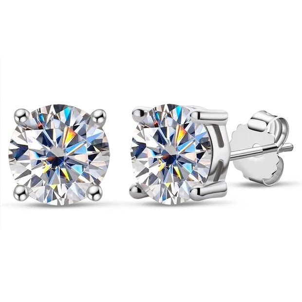 2ct D Color Moissanite Stud Earrings.