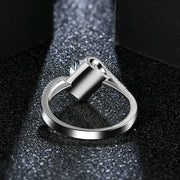 VVS 1 Round Cut 1 CT Moissanite Promise Ring.