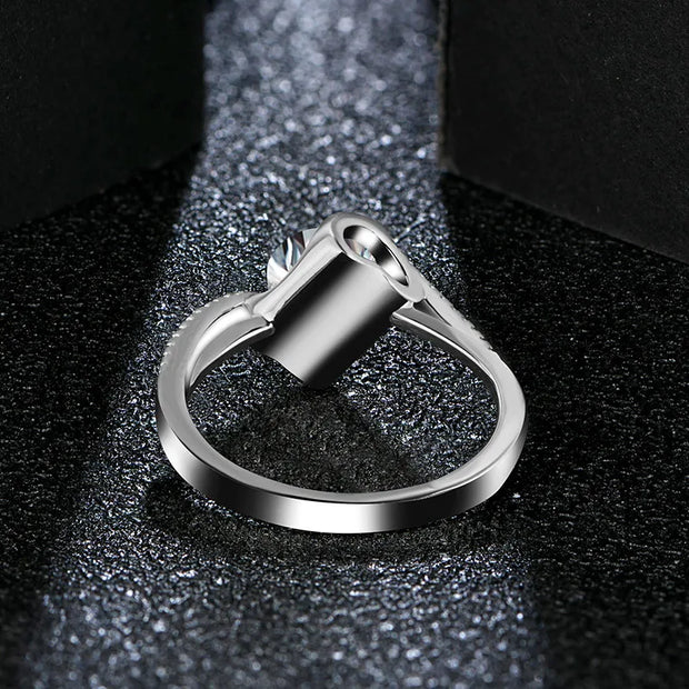 VVS 1 Round Cut 1 CT Moissanite Promise Ring.