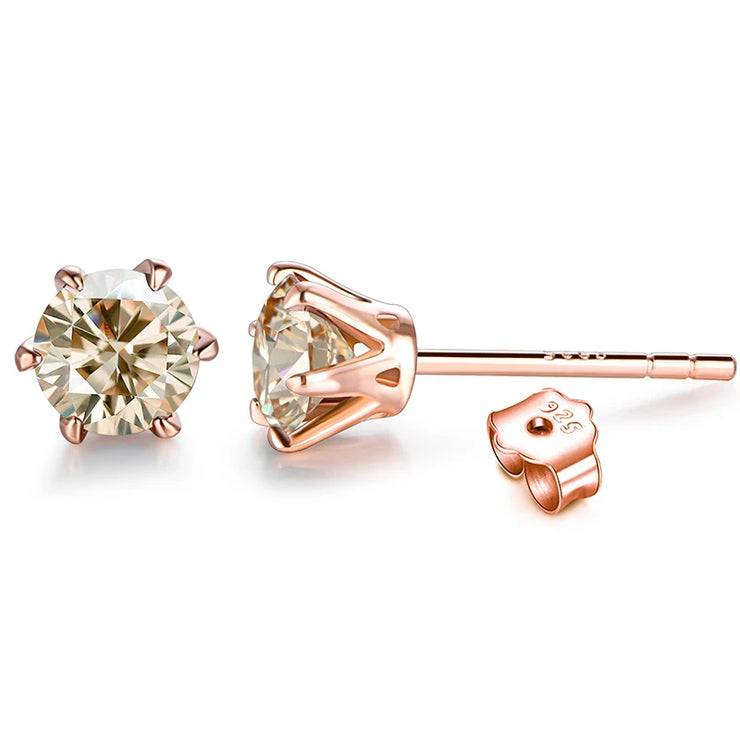 1 CT VVS1 D Color Colored Stud Earrings | S925.