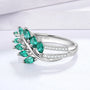 VVS1 D Color Lab Grown Emerald Ring | S925.