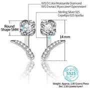 VVS1 D Color 5MM Moissanite Earrings | Sterling Sliver.