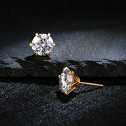 VVS1 D Color 0.5-1 Carat Moissanite Stud Earrings | 18K Gold Plated.