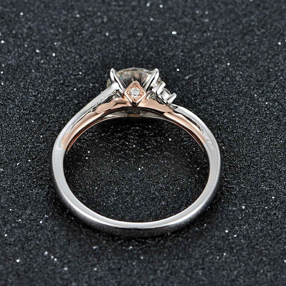 18K Rose Gold Plated Moissanite Promise Ring |S925.