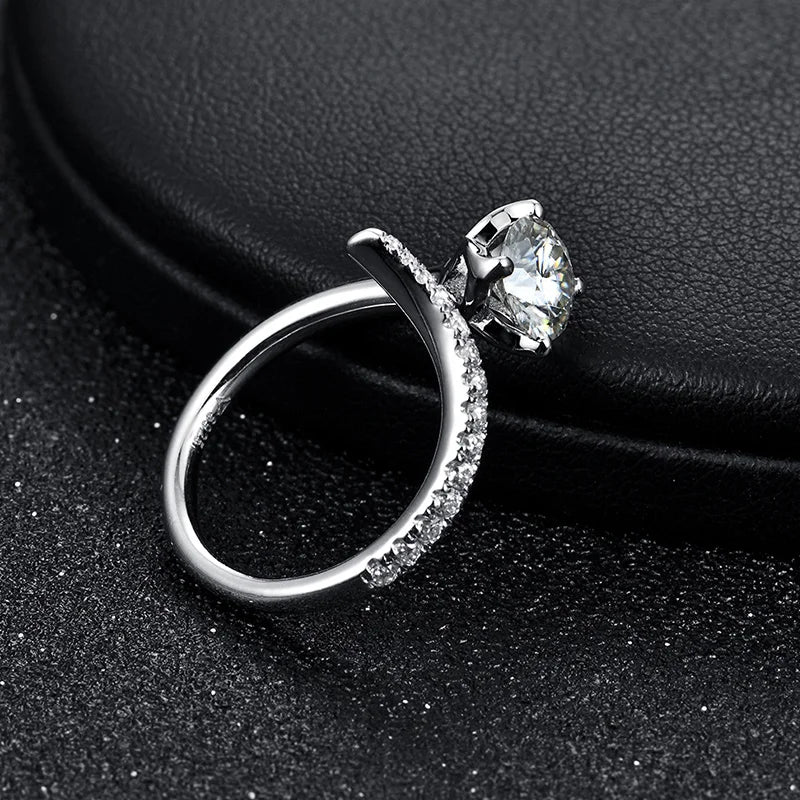 1CT VVS1 D Color Moissanite Adjustable Ring.