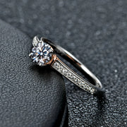 0.5CT Round Brilliant Cut Moissanite Promise Ring.