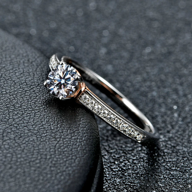 0.5CT Round Brilliant Cut Moissanite Promise Ring.