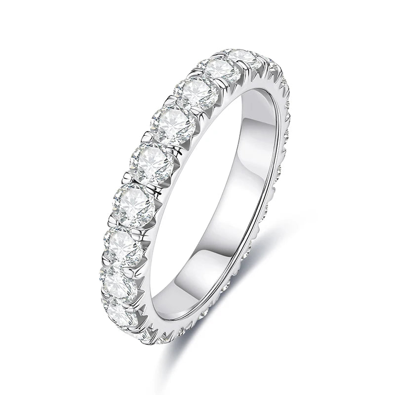3 MM Round Cut Full Eternity Moissanite Band
