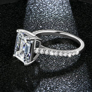 3.0CT VVS1 D Color Emerald Cut Moissanite Engagement Ring.