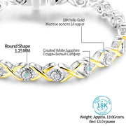 1.25 MM VVS1 D Color Round Cut Tennis Moissanite Bracelet | S925.