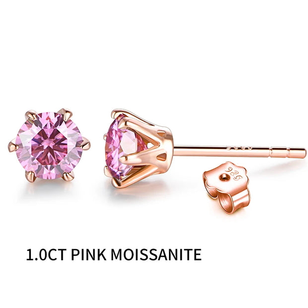 1 CT VVS1 D Color Colored Stud Earrings | S925.