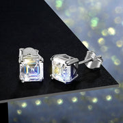 0.8ct 6.0mm D Color VVS1 Cut 18K White Gold Plated Earrings.