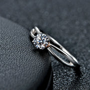 0.5CT Round Cut Moissanite Promise Ring.