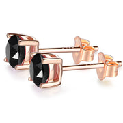 1CT VVS1 Plated Moissanite Stud Earrings | 18K Rose Gold.