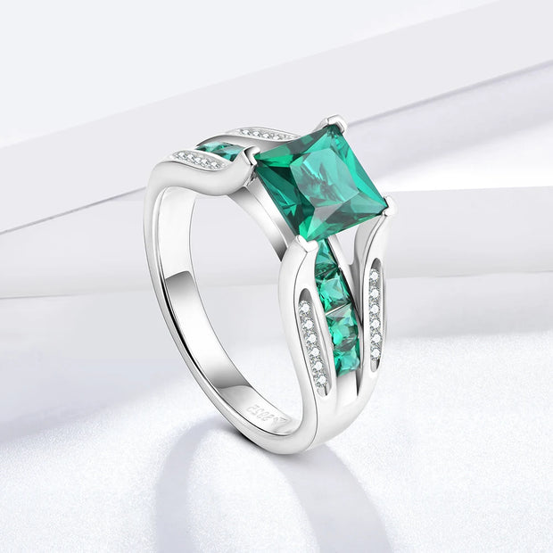 Emerald Cut Emerald Created Moissanite Gemstone.