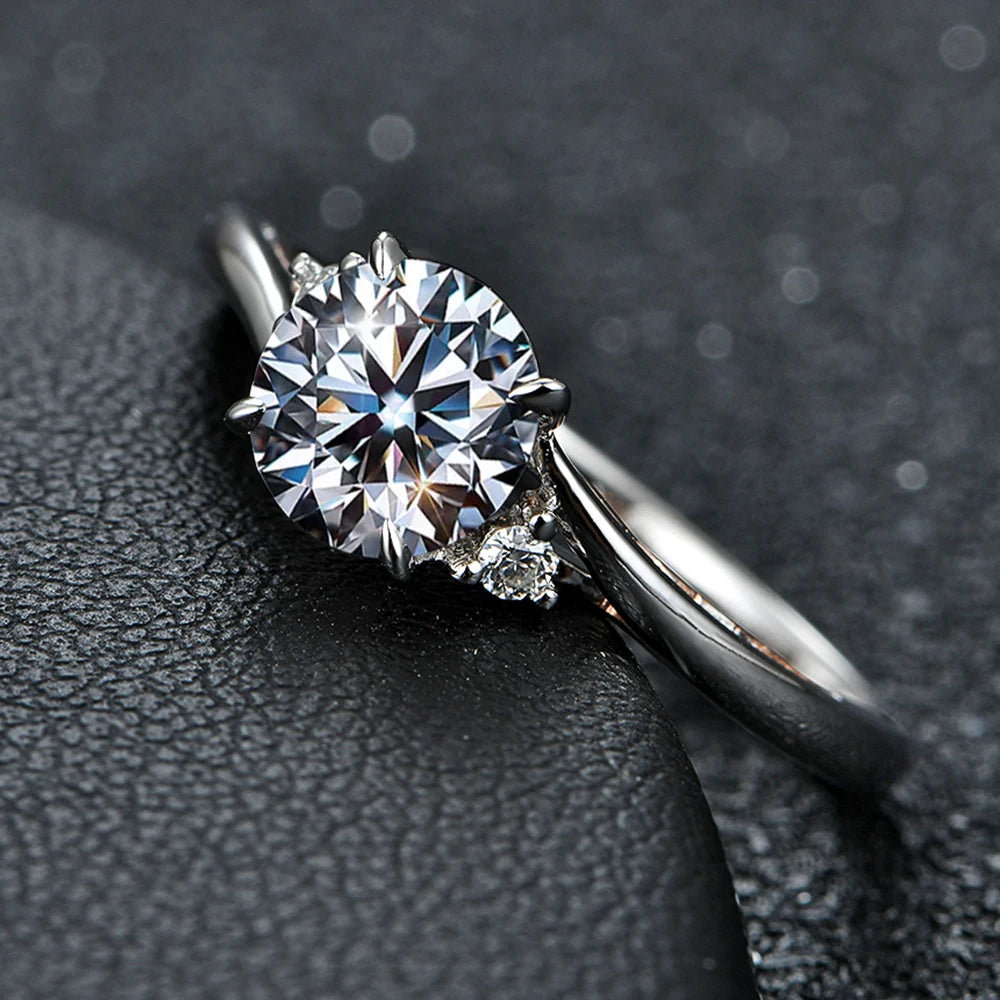 18K Rose Gold Plated Moissanite Promise Ring |S925.