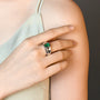 VVS1 Lab Grown Emerald Gemstone Ring | 925 Sterling Silver.