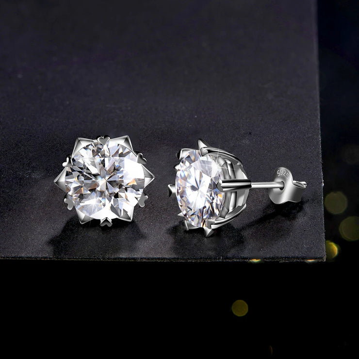 1.0-3.0 CT VVS1 D Color Moissanite Stud Earrings | S925.