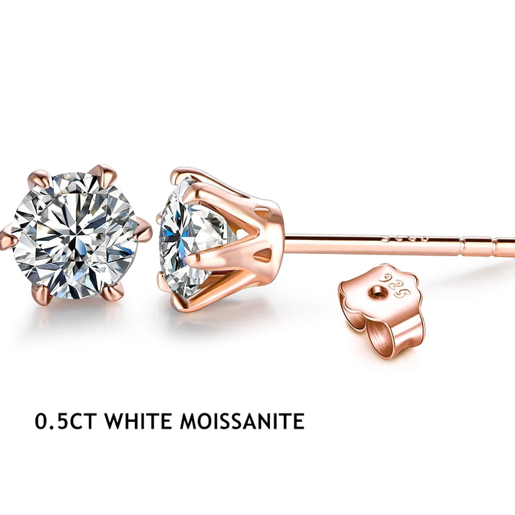 1 CT VVS1 D Color Colored Stud Earrings | S925.