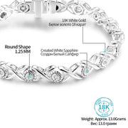 1.25 MM VVS1 D Color Round Cut Tennis Moissanite Bracelet | S925.