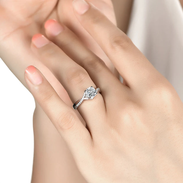 1 CT Classic Style D Color Moissanite Ring.
