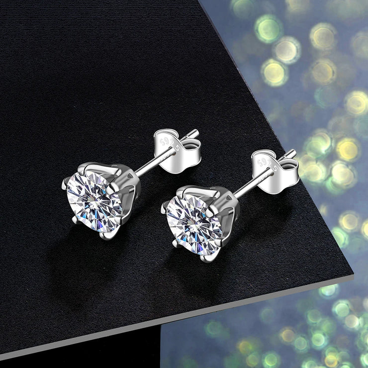 0.5 Carat Moissanite Gemstone Stud Earrings.